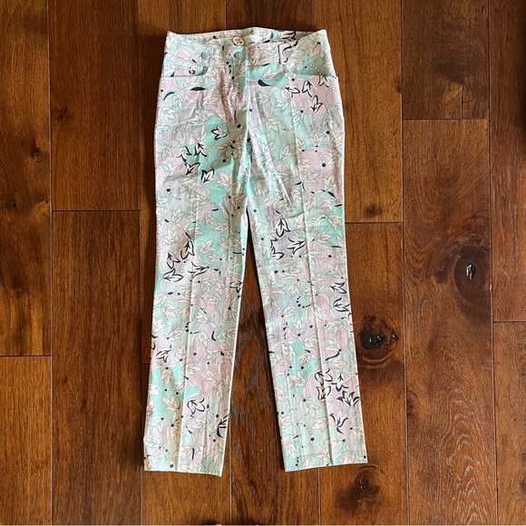 Emilio Pucci Vintage Straight Leg Floral Print Pants - Picture 3 of 9